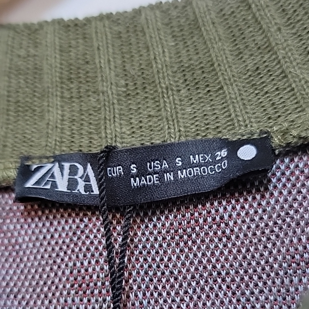 ZARA | Chic Olive Patterned Dress - Picture 6 of 12